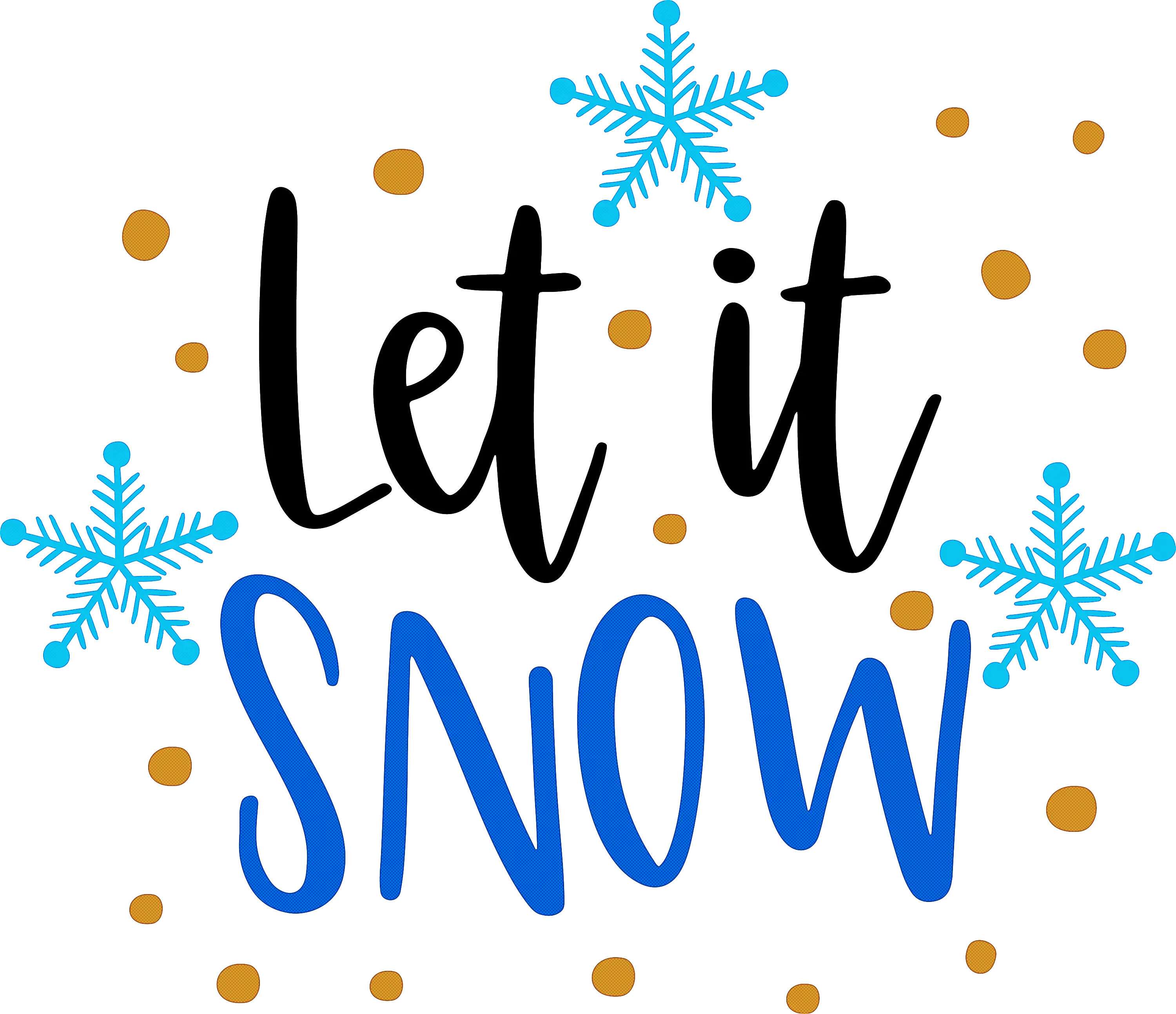 Let it Snow Text with Snowflakes