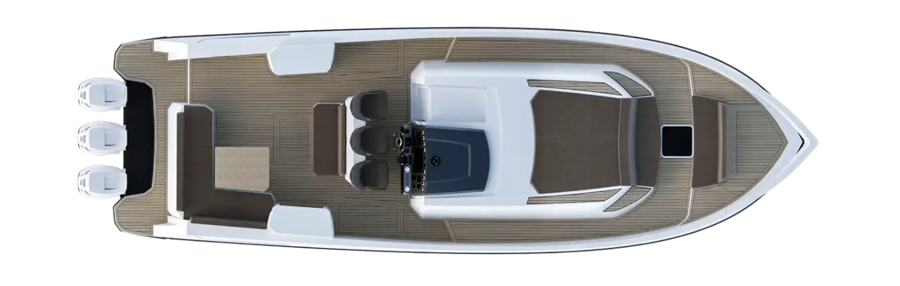 Top View of a White Boat