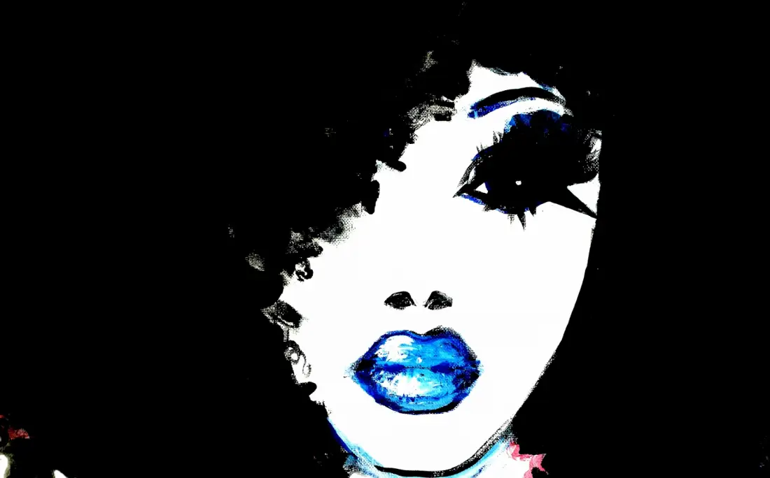 Artistic Face with Blue Lips