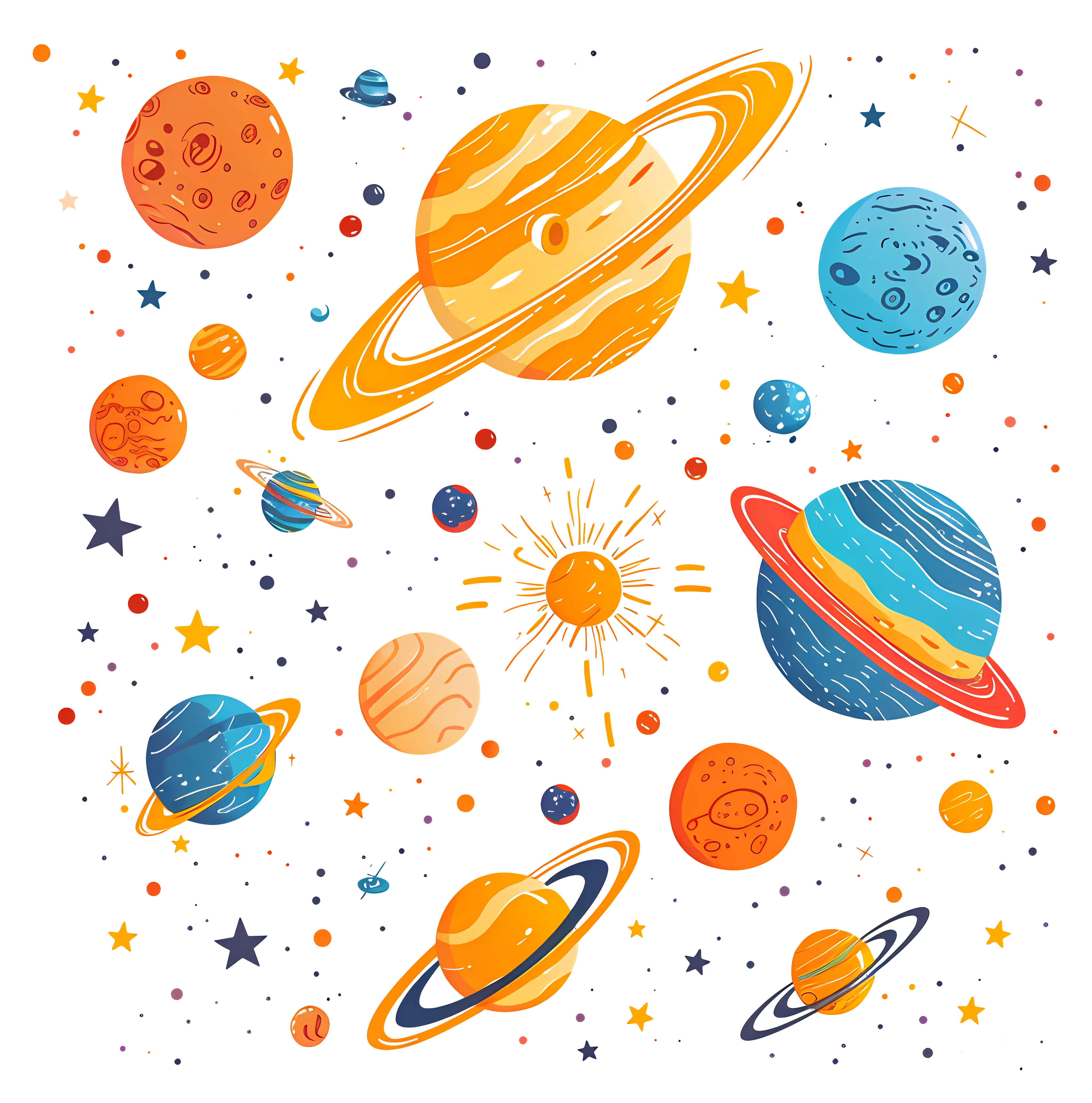 Colorful Planets Illustration
