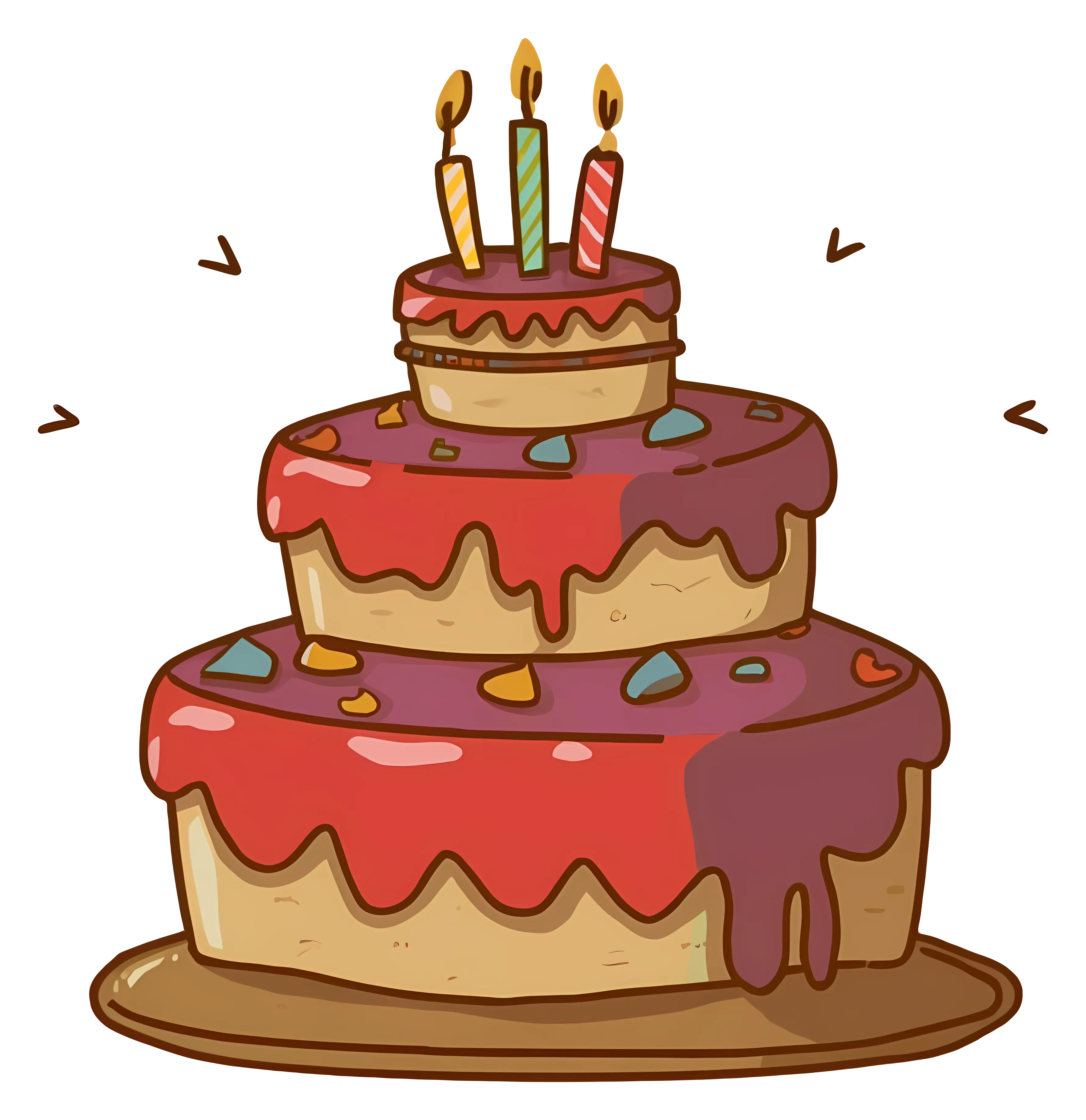 Layered Birthday Cake with Candles