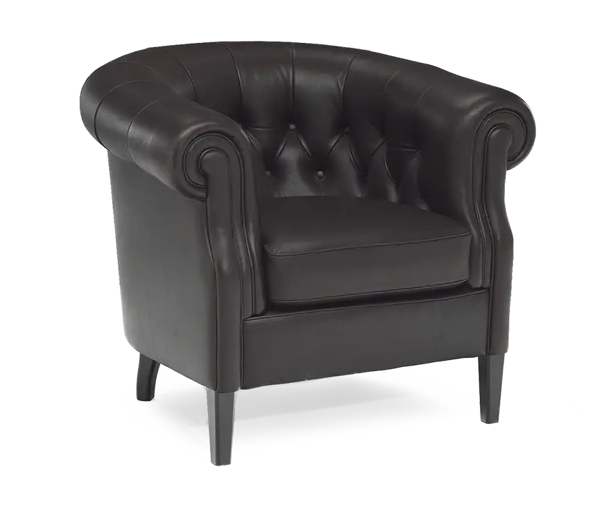 Black Padded Armchair with Comfort Design