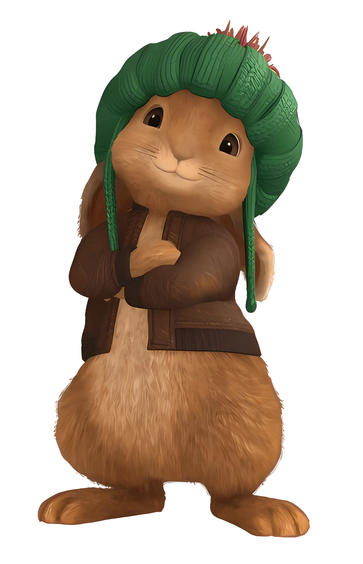 Cute Bunny Character with Green Hat