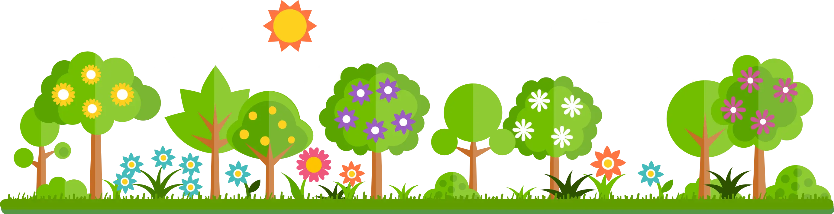 Colorful Trees and Flowers