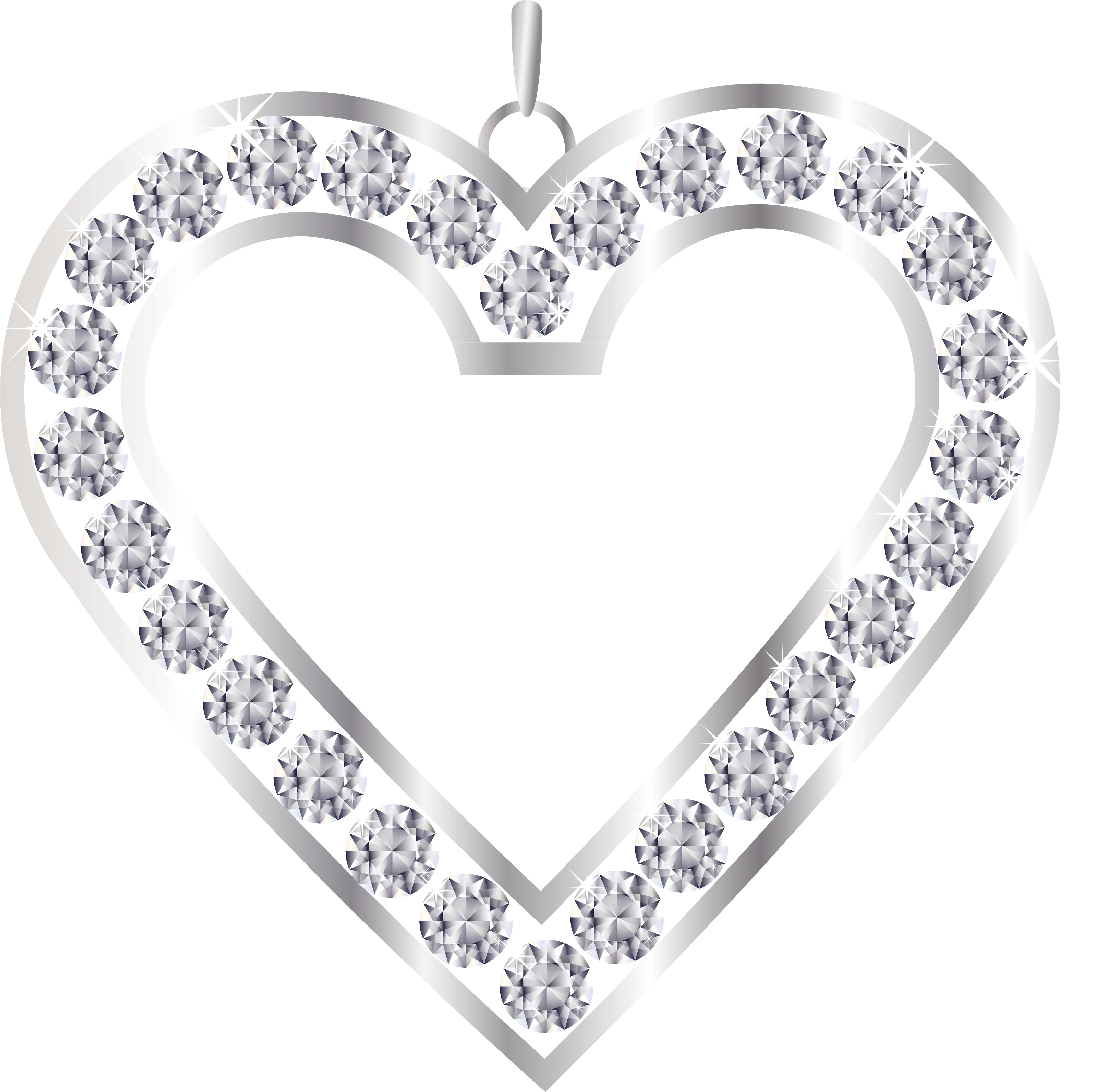 Sparkling Diamond Heart Pendant Necklace