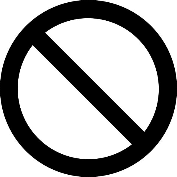 Black Prohibition Sign Symbol