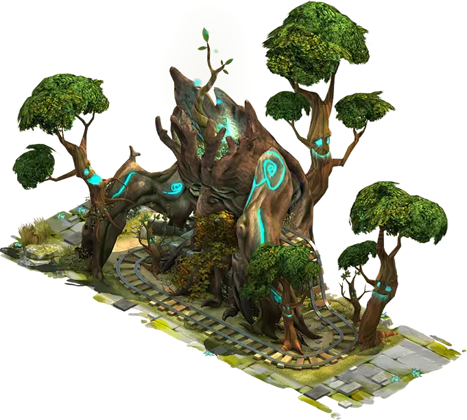 Fantasy Tree with Glowing Ornamentation Design