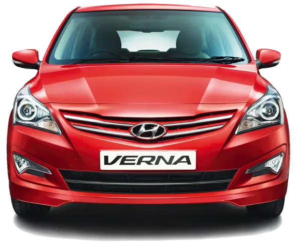 Front View of Red Sedan Car