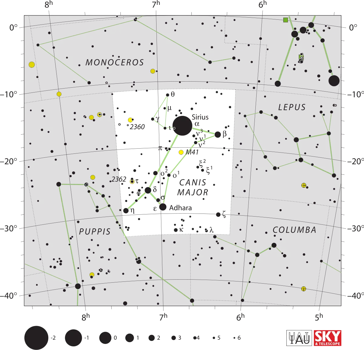 Canis Major Star Map