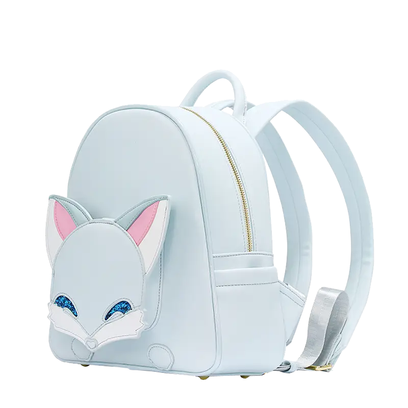 White Backpack with Fox Design