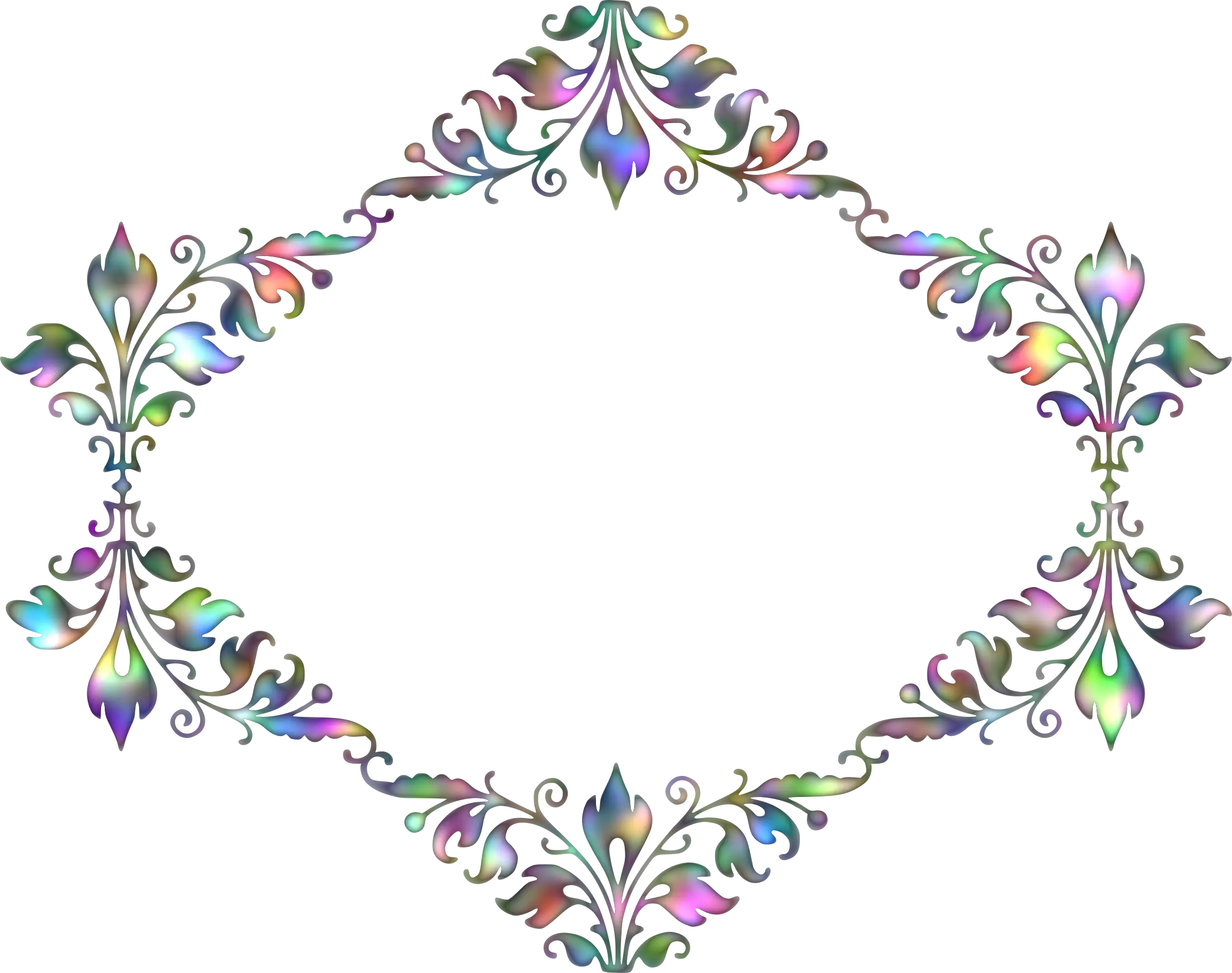 Holographic Colorful Ornamental Frame Design