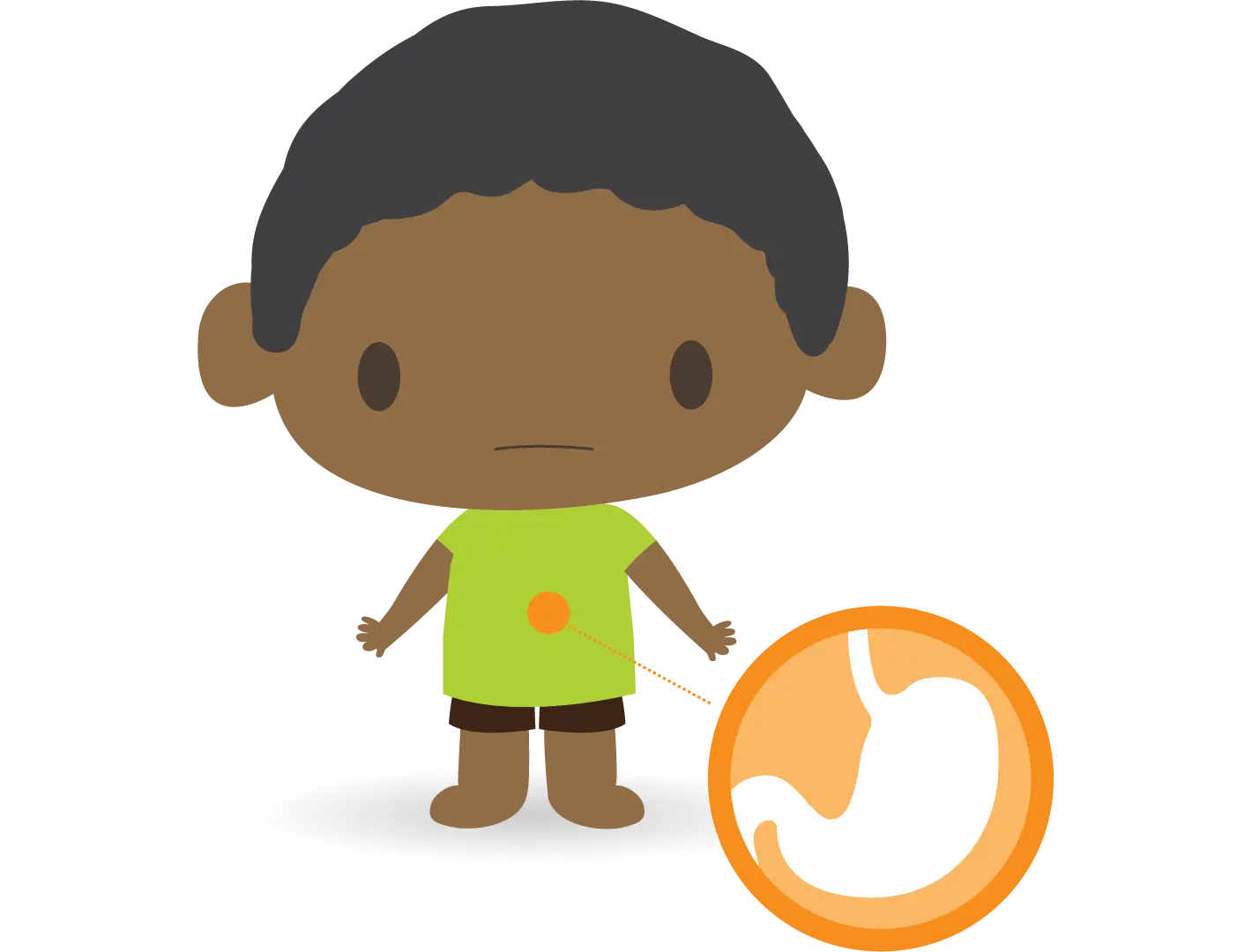 Illustration of a Child with Stomach Pain