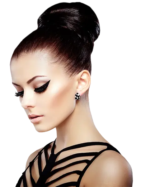 Elegant Woman with Bun Hairstyle