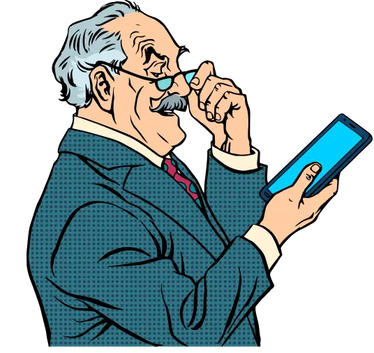 Elderly Man Using Tablet