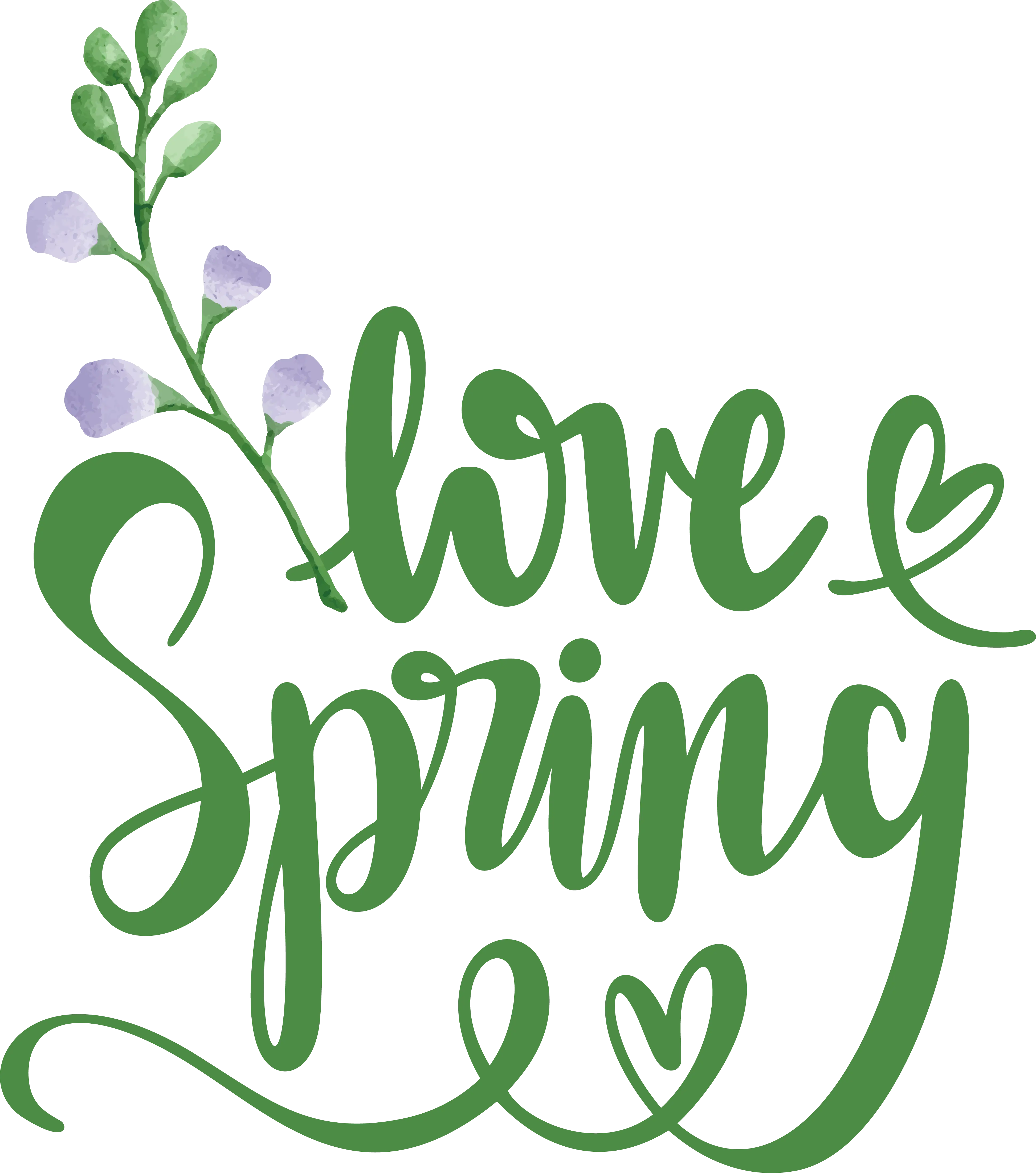 Green Typography Illustration for Love Spring