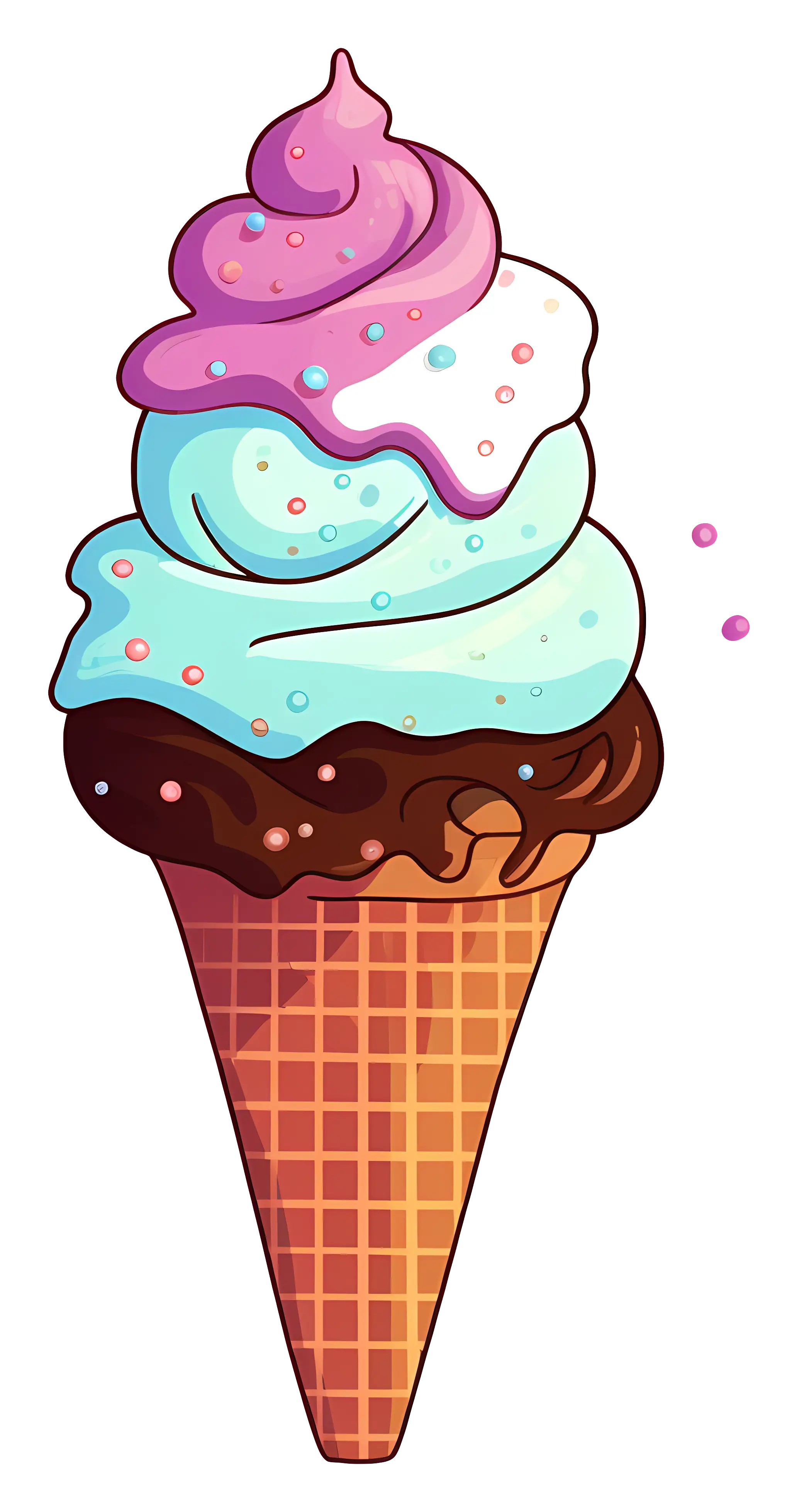 Colorful Ice Cream Cone