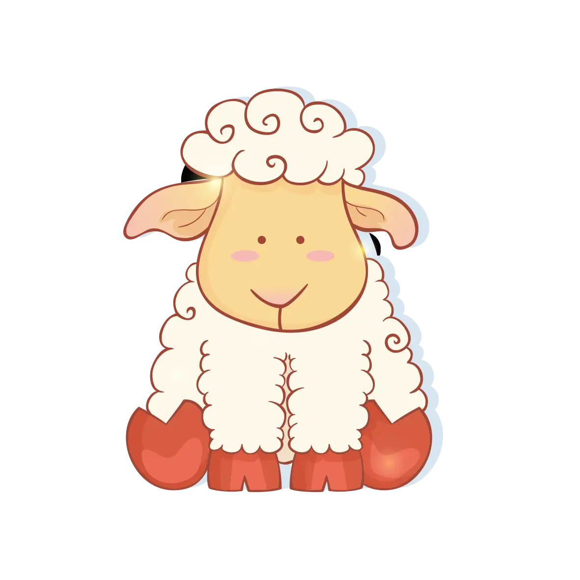 Cute Sheep Cartoon Illustration