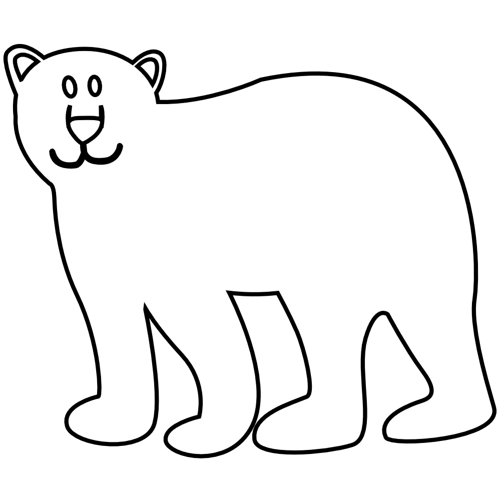 Bear Line Art for Coloring