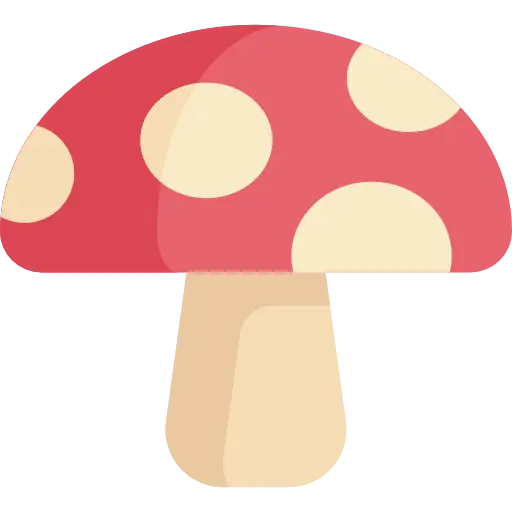 Cartoon Polka Dot Mushroom Illustration