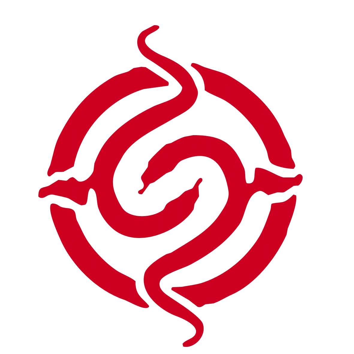 Red Snake Symbol in Circle