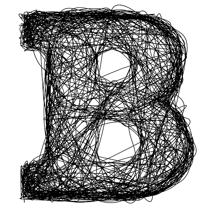 Scribbled Black Letter B