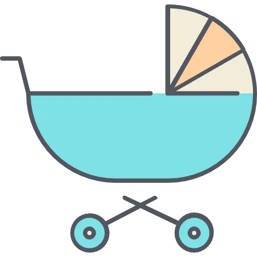 Minimalist Blue Baby Stroller