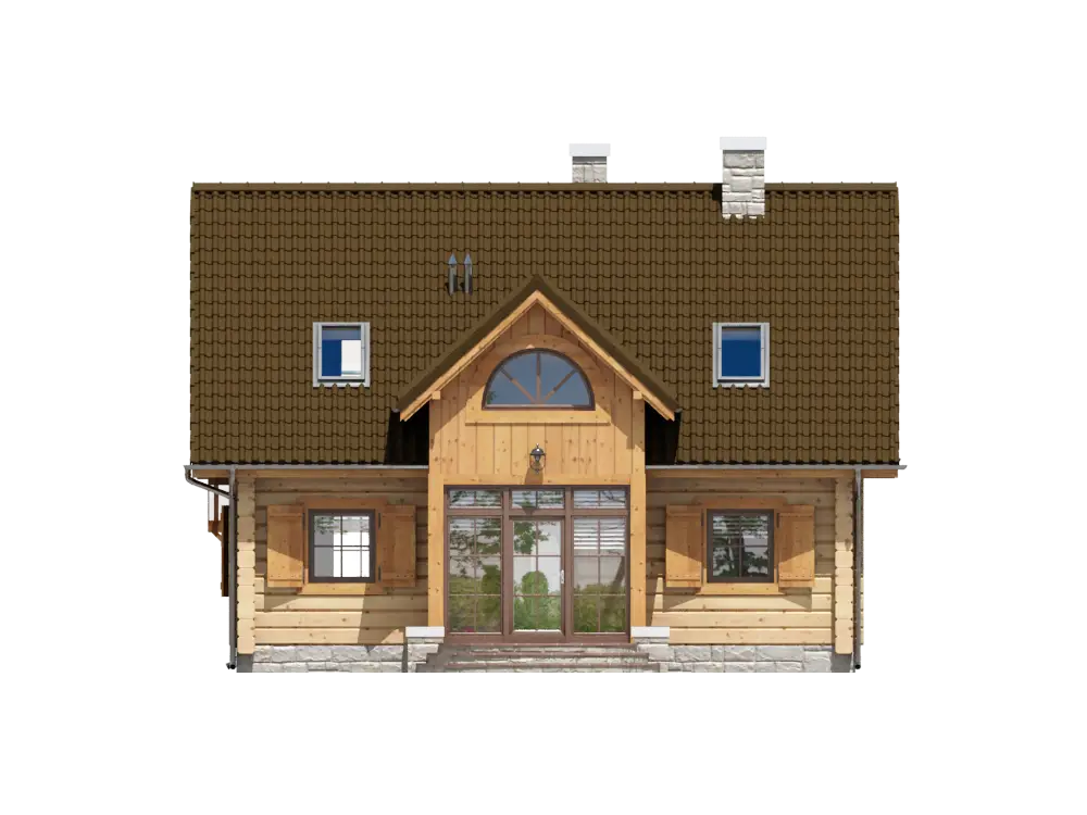Beautiful Wooden House Design Illustration