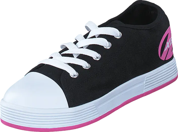 Black Canvas Shoe with Pink Accent