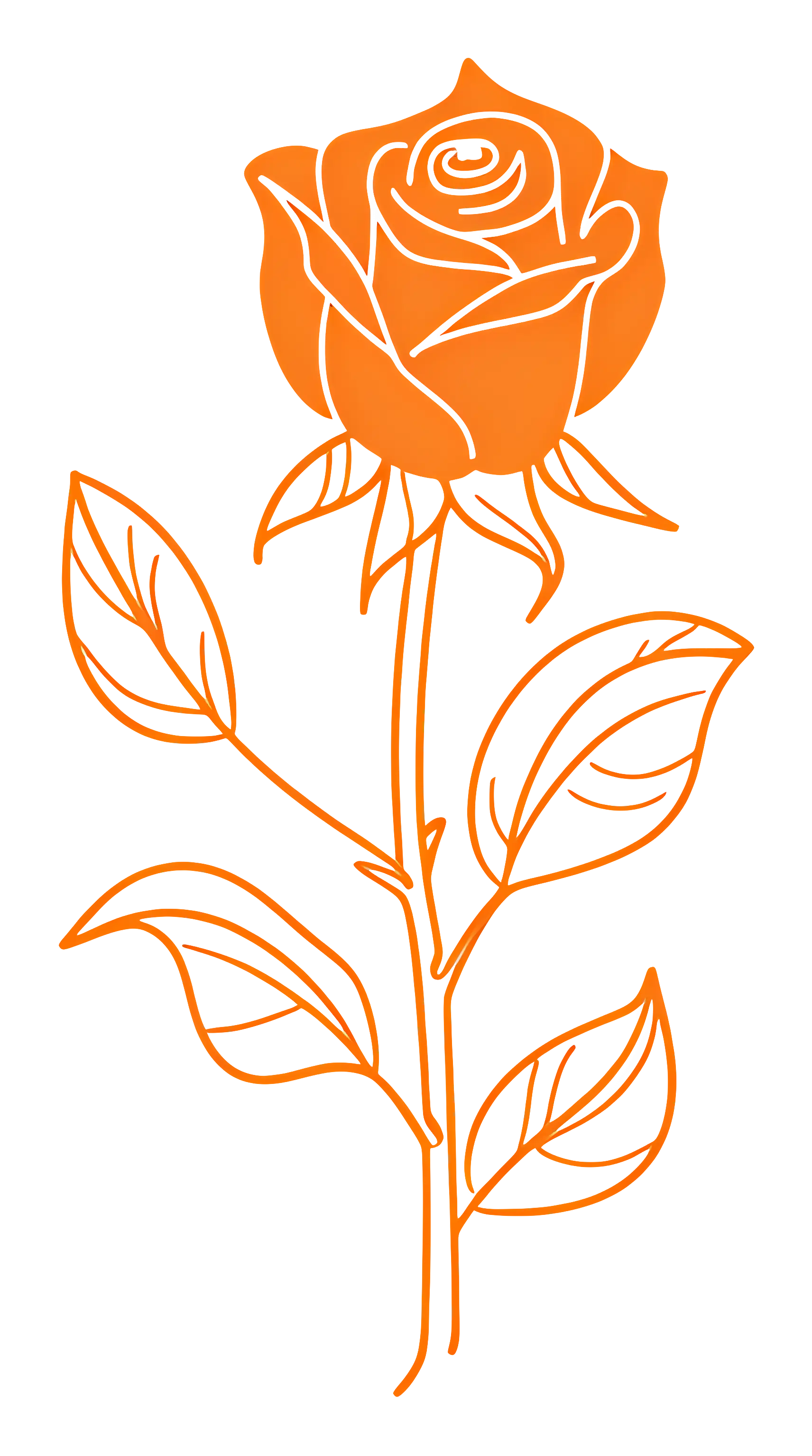 Minimalist Orange Rose Illustration