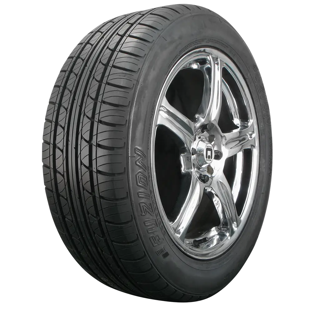 Black Car Tire with Shiny Alloy Rim