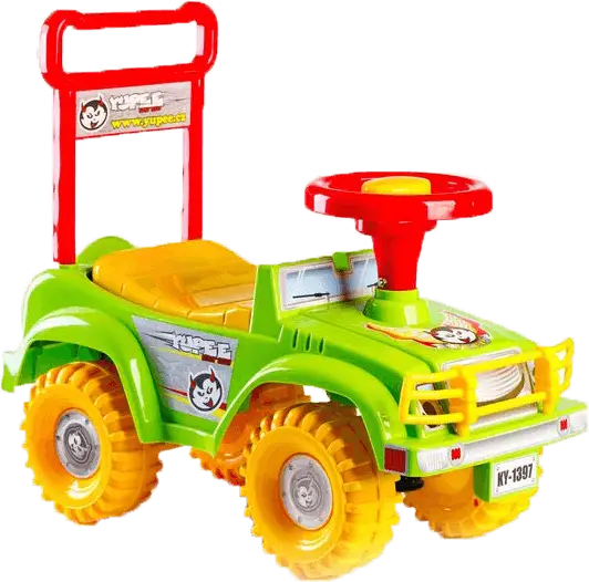 Bright Green Toy Car with Large Wheels
