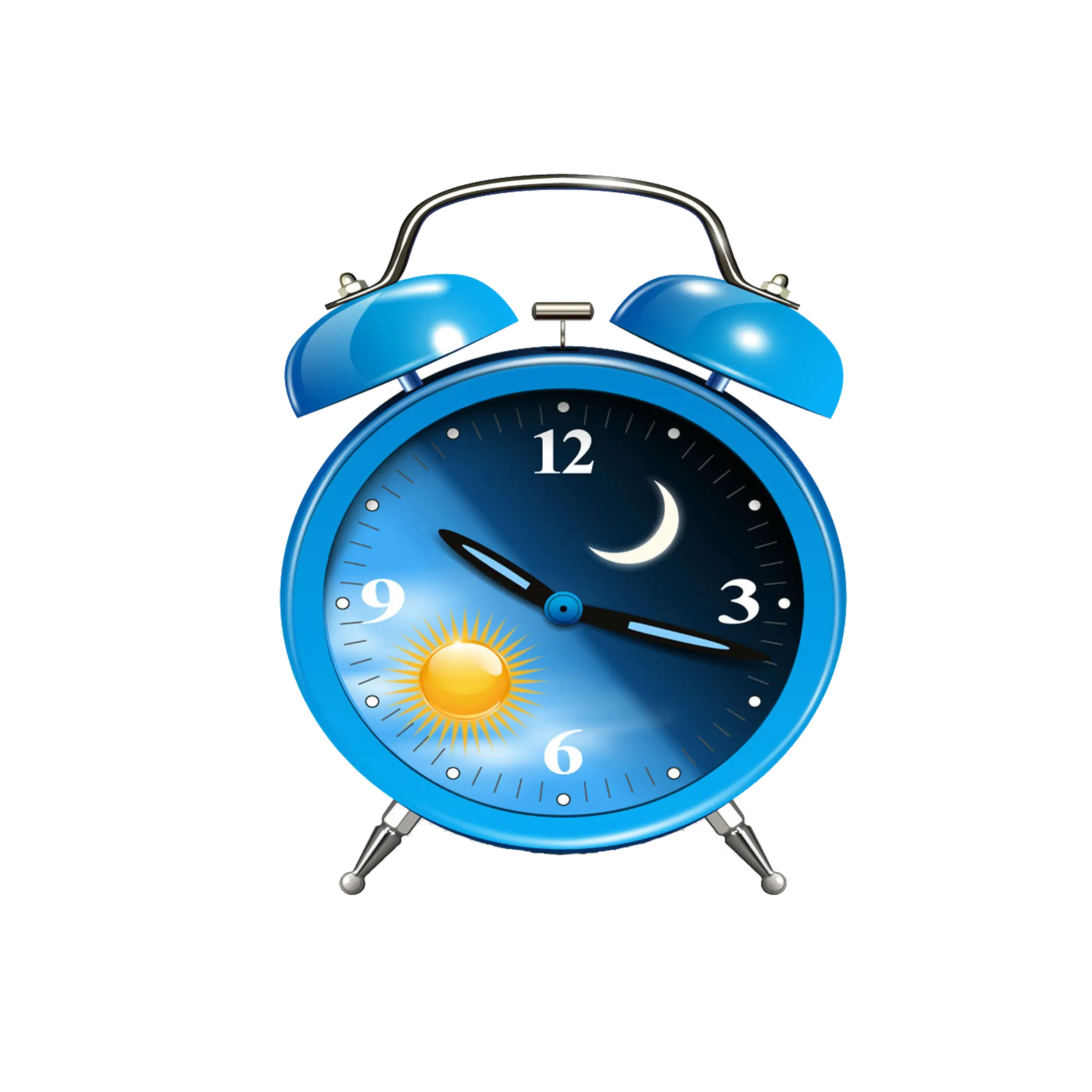 Blue Alarm Clock with Day and Night Design