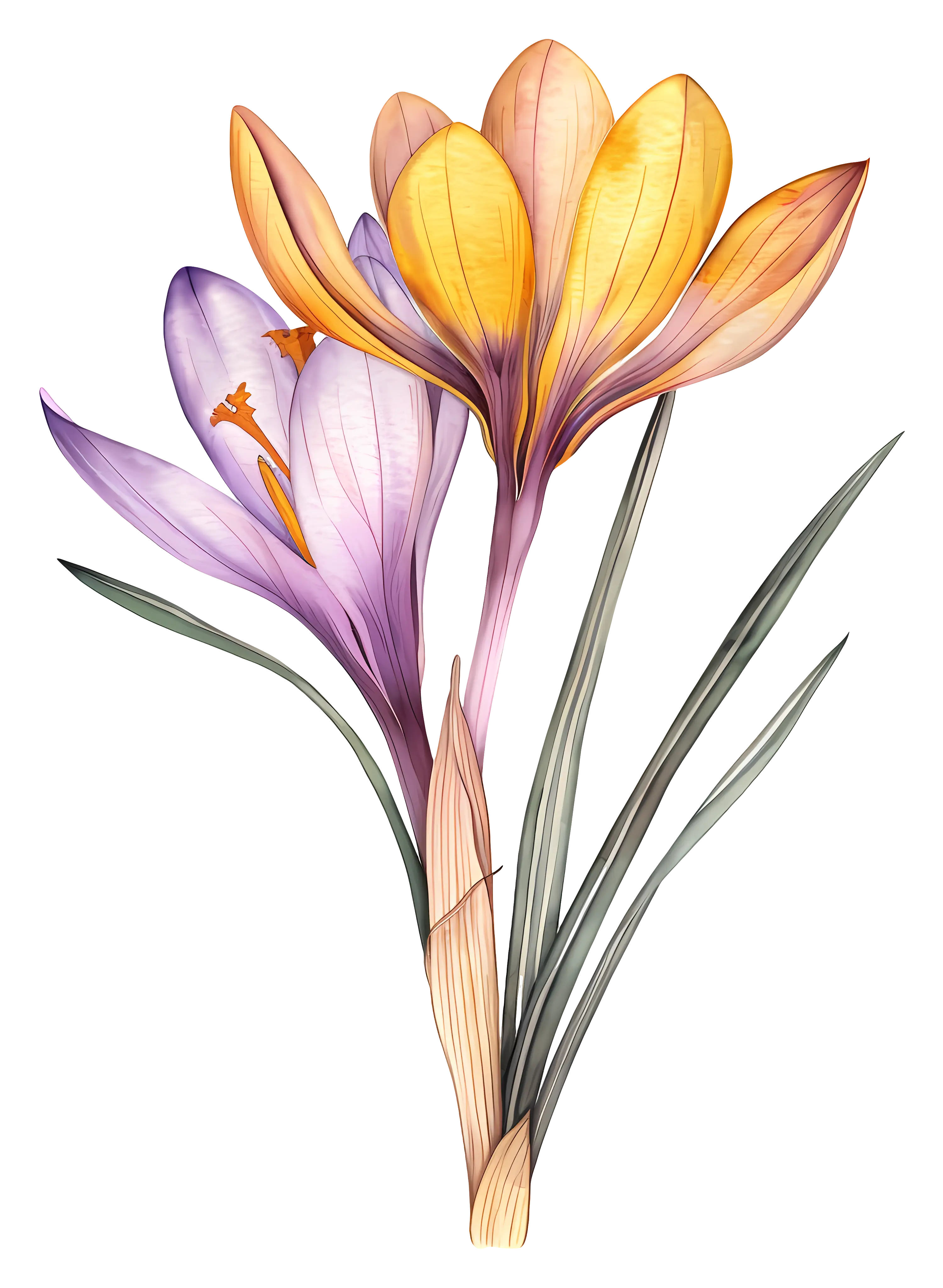 Crocus Flowers in Bloom