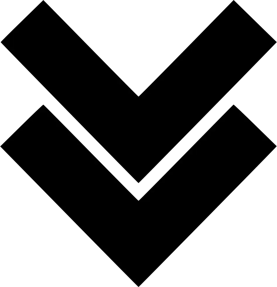 Double Chevron Down Symbol in Black