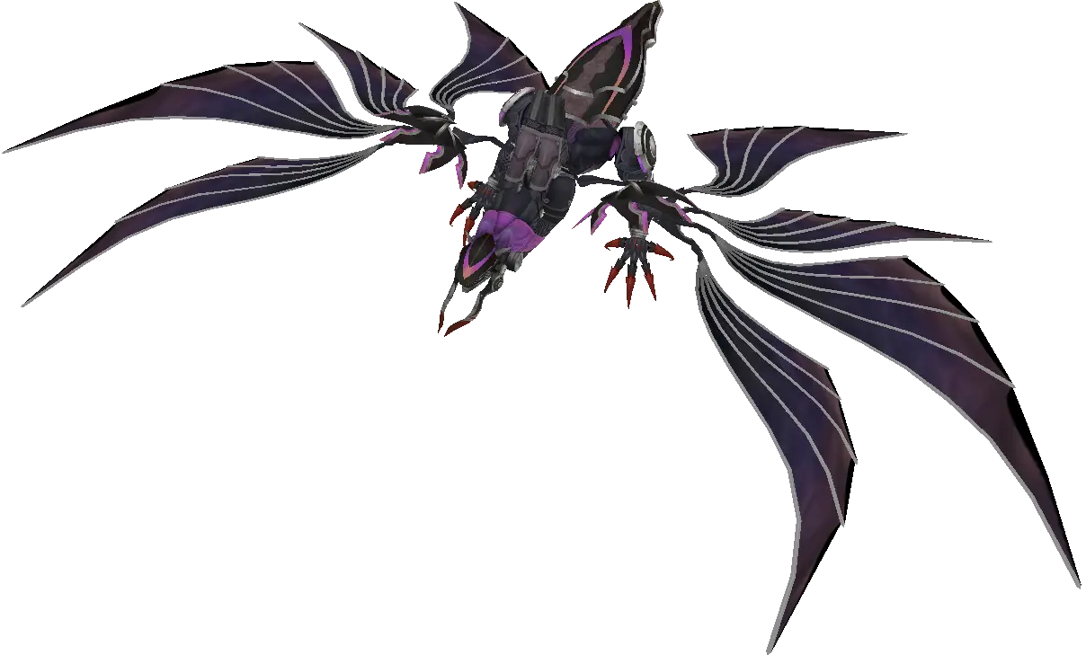 Black Dragon Flying with Detailed Wings