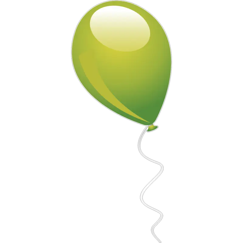Green Balloon with String