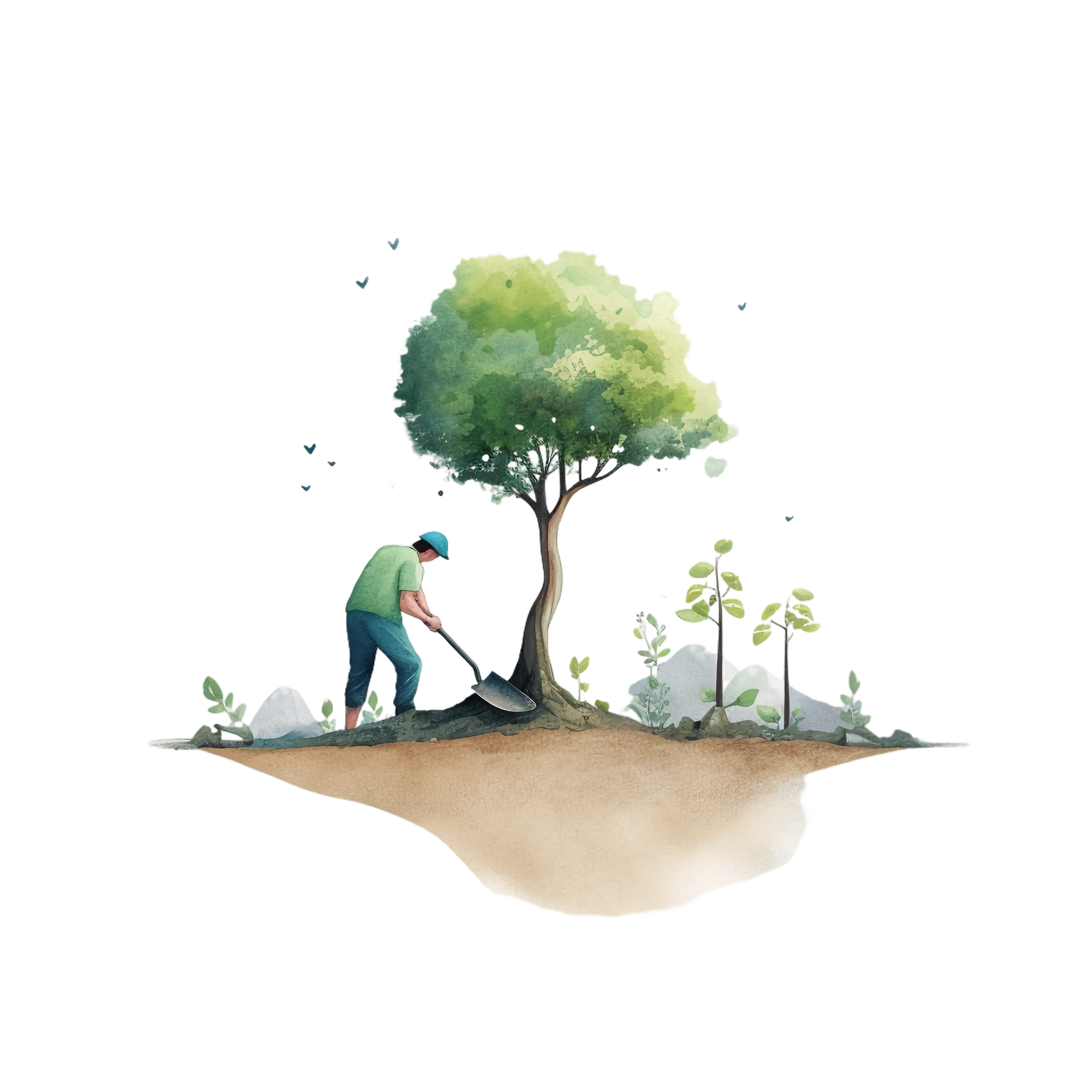 Man Planting a Tree