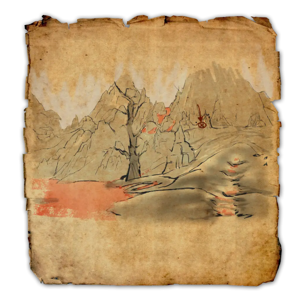 Old Parchment Map with Drawing
