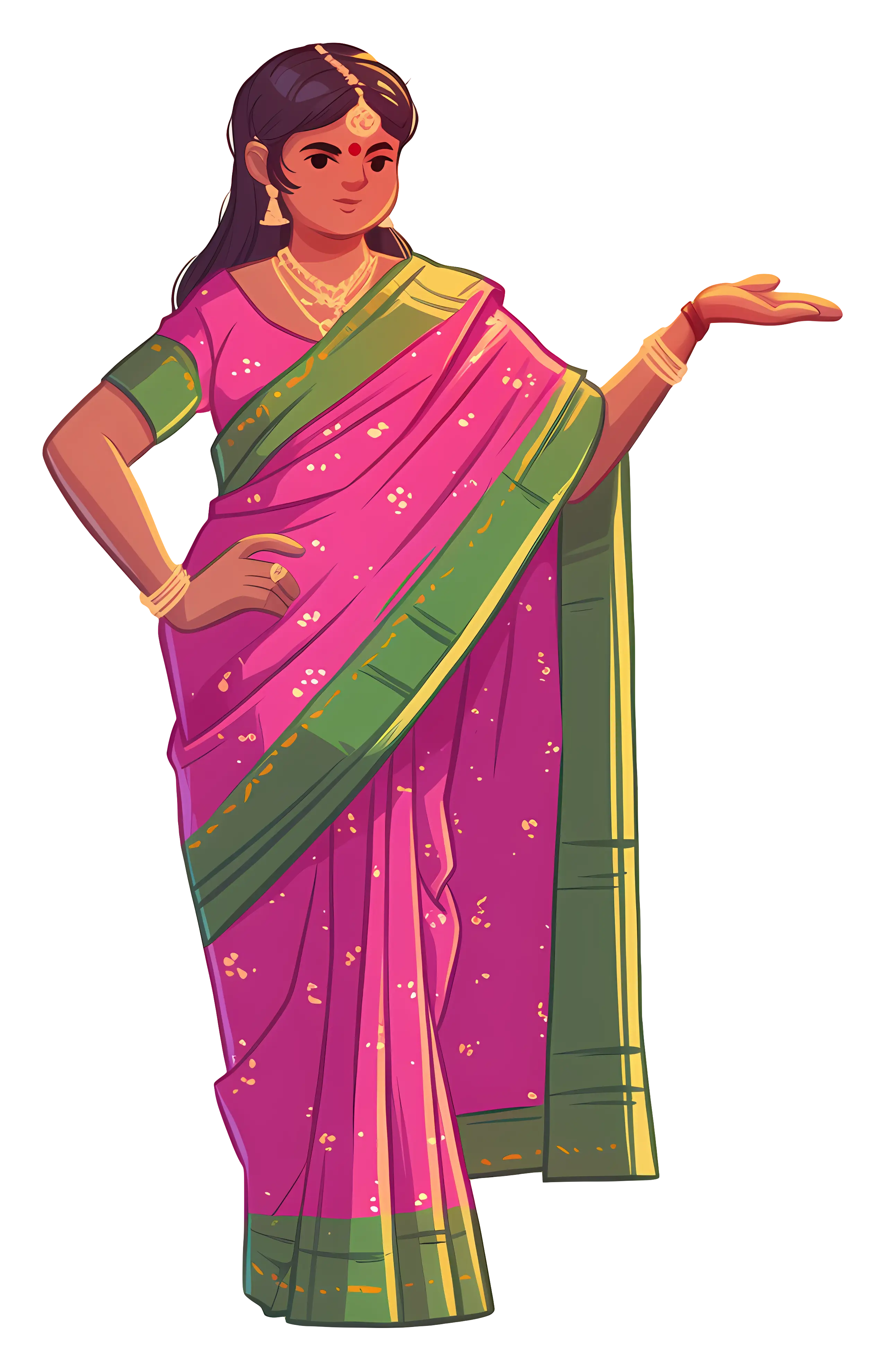 Indian Woman in Traditional Saree
