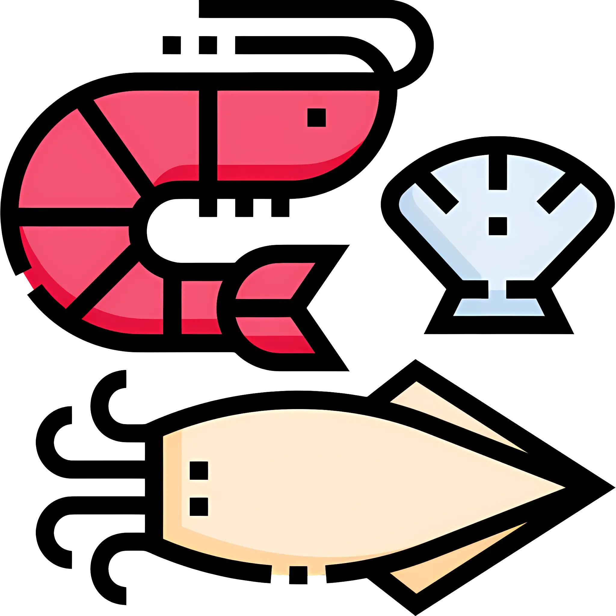 Assorted Seafood Illustration