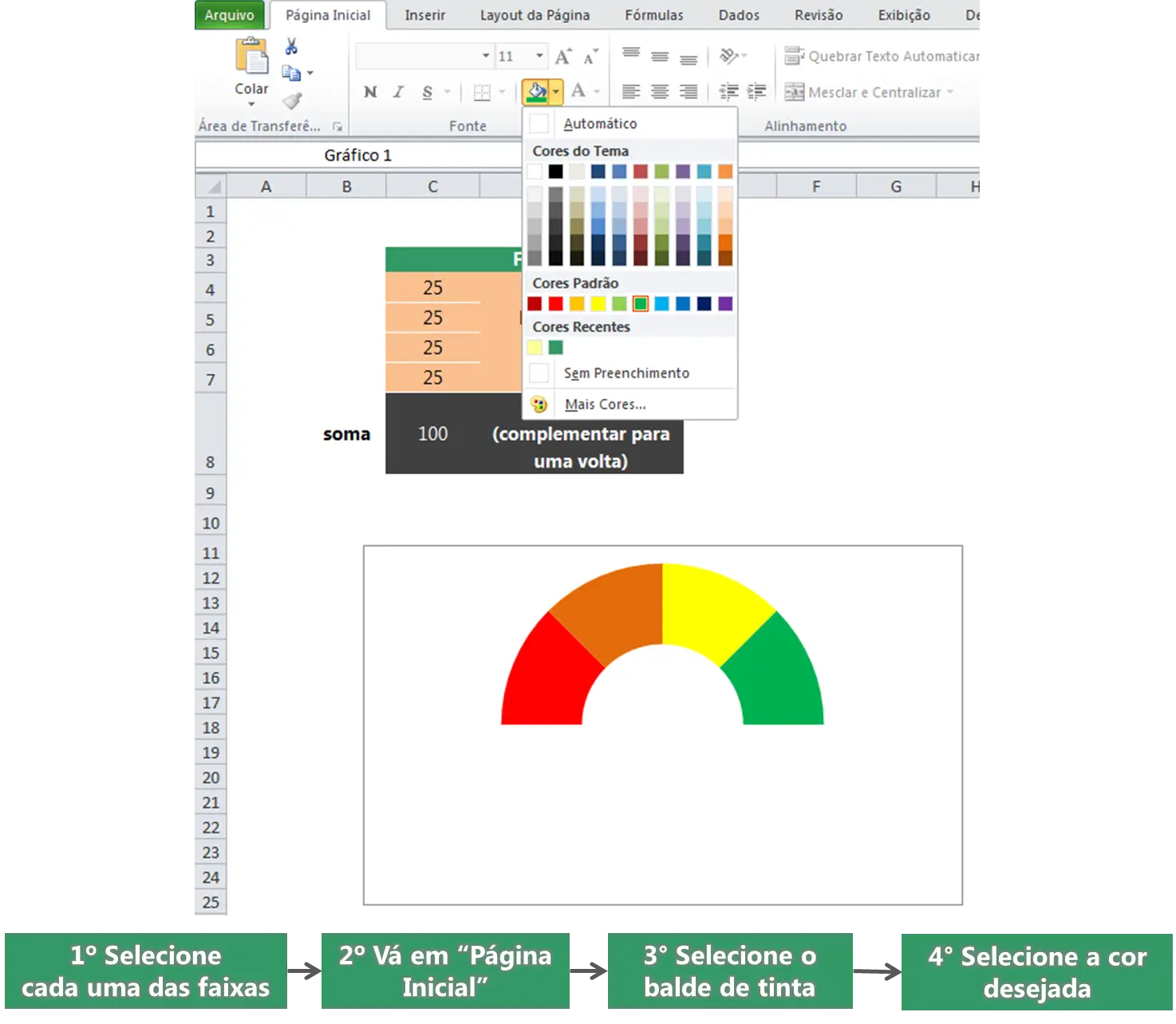 Color Selection in Excel Spreadsheet