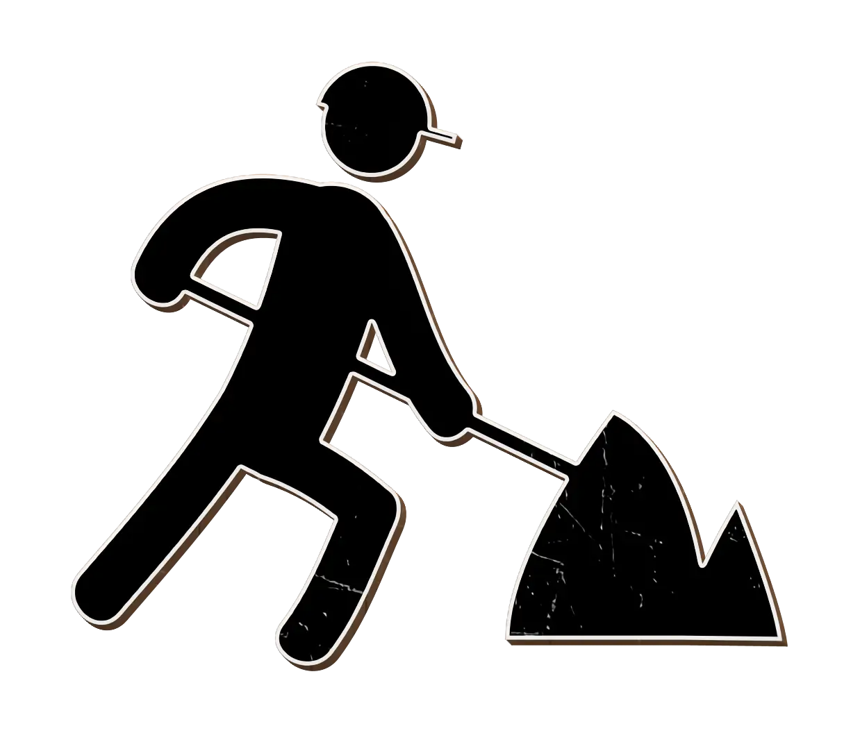 Silhouette of a Worker with Shovel