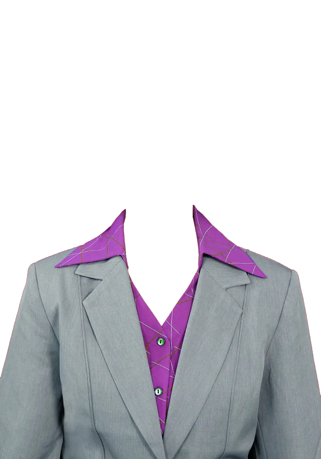 Formal Grey Suit with Purple Shirt