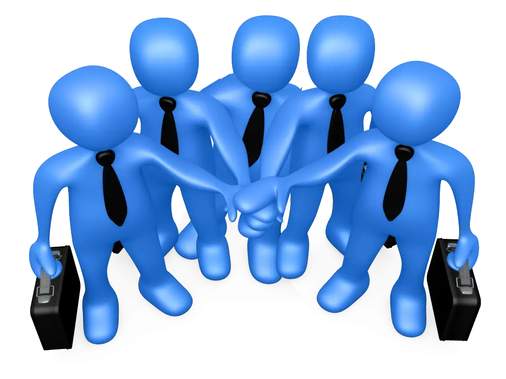 Blue Cartoon Businesspeople Team