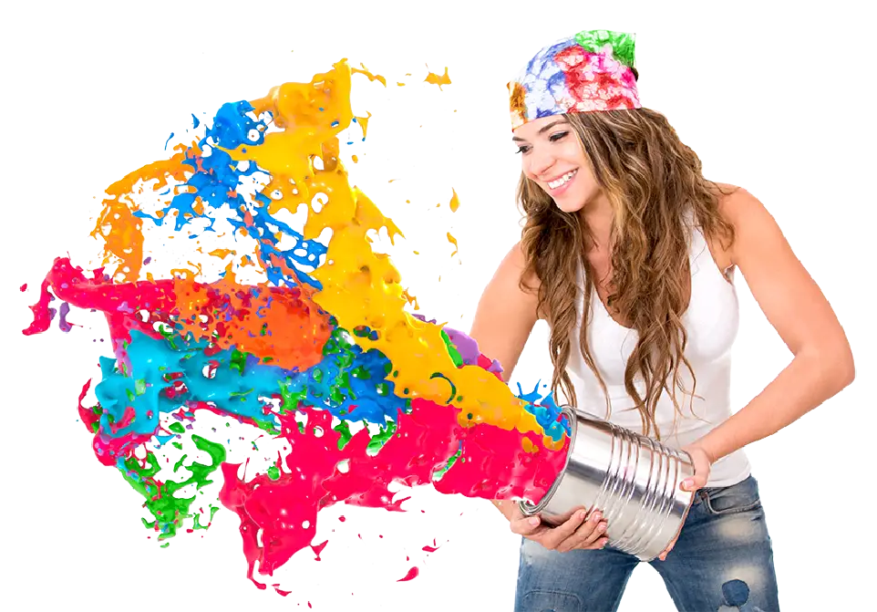 Colorful Paint Splash with Artist