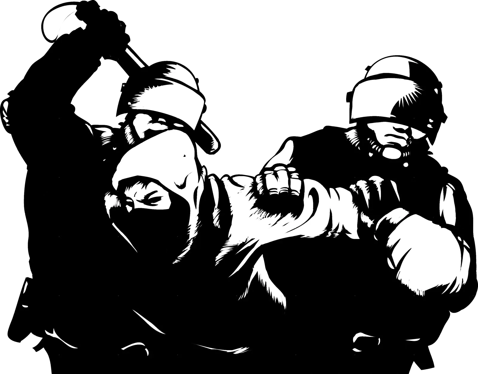 Illustration of Police Brutality and Arrest
