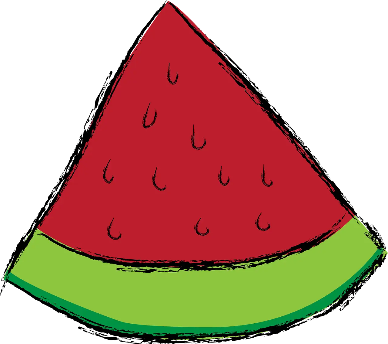 Hand-Drawn Slice of Watermelon Illustration