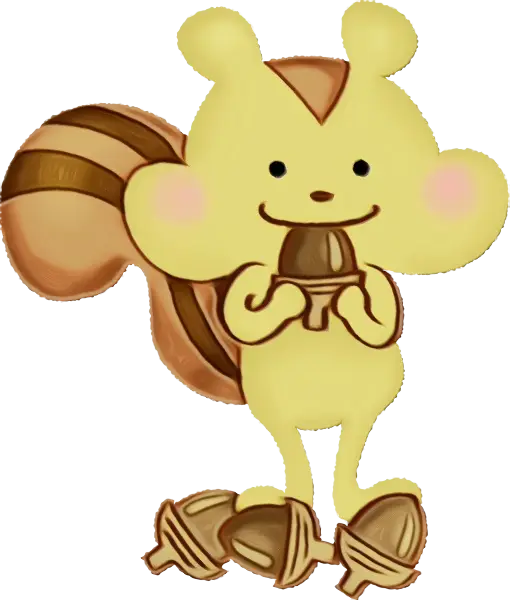 Yellow Squirrel with Acorns