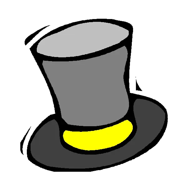 Gray Top Hat with Yellow Band