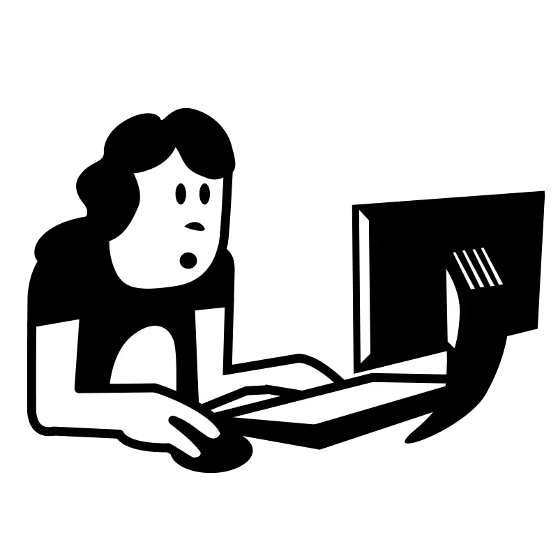 Person Working at Computer